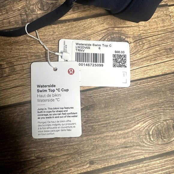 Lululemon Waterside Swim Top C Cup NWT Size 6 Small (True Navy) - Picture 8 of 9